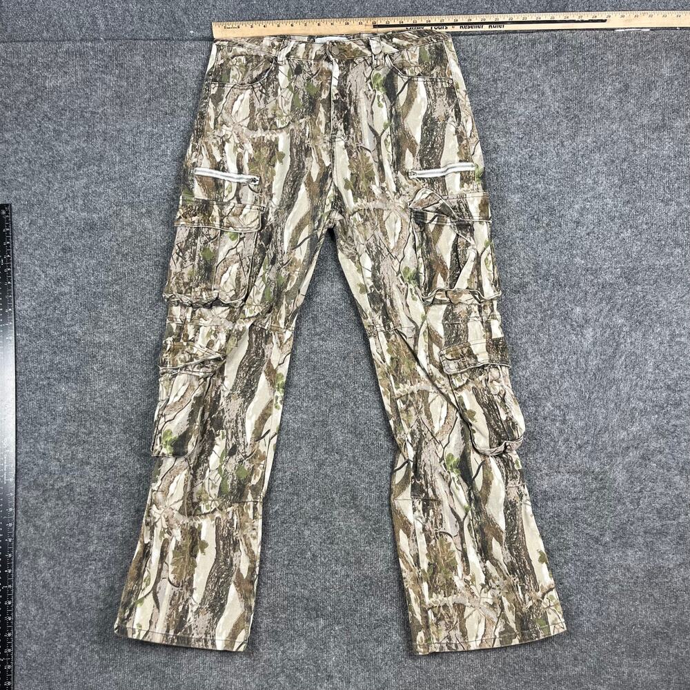 Fashion Nova Cargo Pants Womens Size M Camo High Rise Streetwear Utility